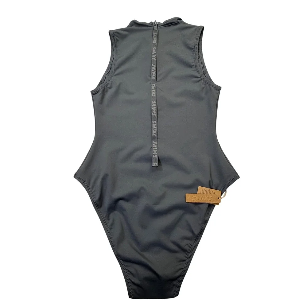 SKIMS Swim Sleeveless One Piece Gunmetal Womens Small
